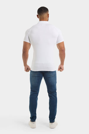 Jersey Buttonless Polo Shirt in White - TAILORED ATHLETE - ROW