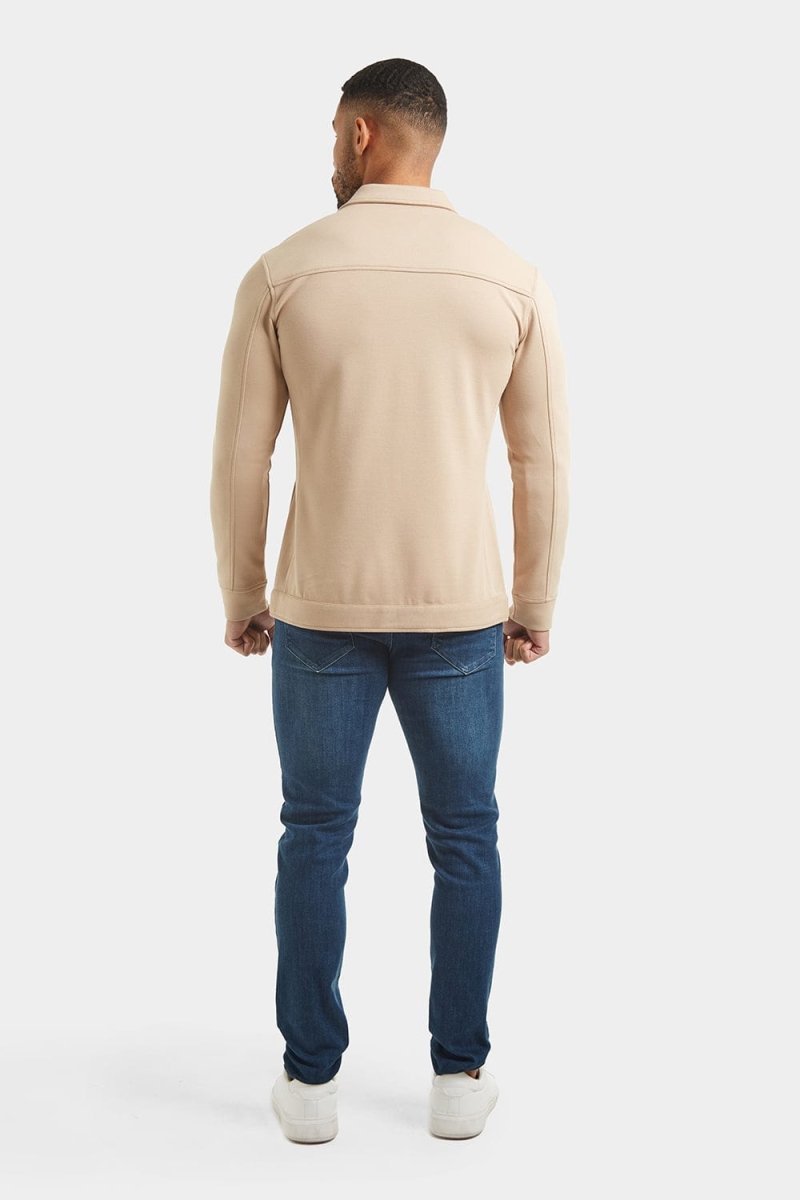 Jersey Shacket in Stone - TAILORED ATHLETE - ROW