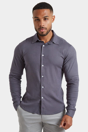 Linen Blend Shirt in Denim - TAILORED ATHLETE - ROW
