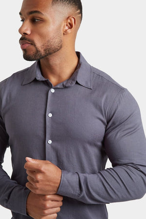 Linen Blend Shirt in Denim - TAILORED ATHLETE - ROW