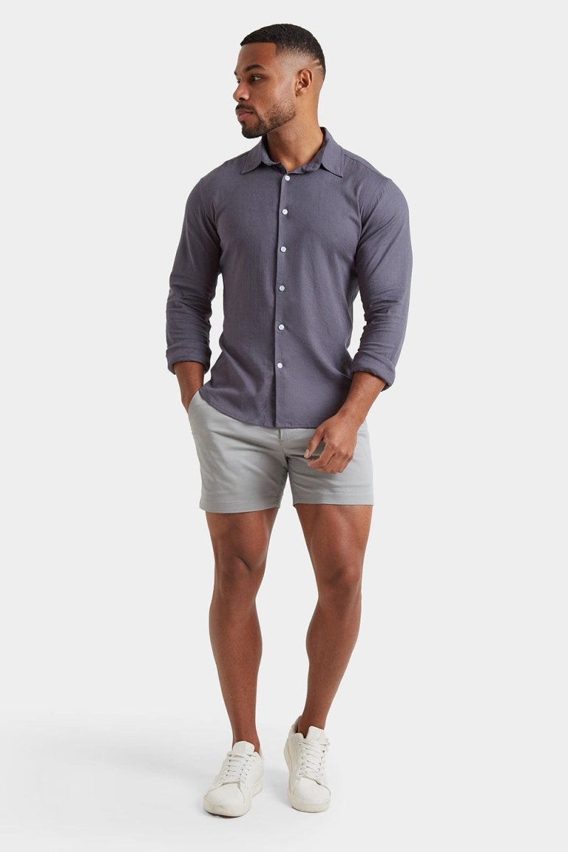 Linen Blend Shirt in Denim - TAILORED ATHLETE - ROW