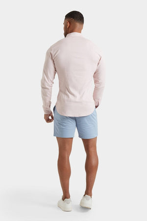 Muscle Fit Chino Shorts - Shorter Length in Soft Blue - TAILORED ATHLETE - ROW