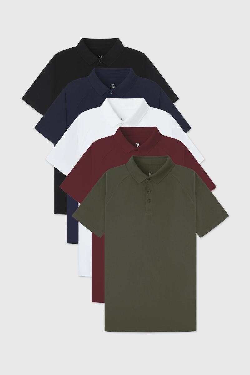 Muscle Fit All Rounder Polo Shirt 5-Pack - TAILORED ATHLETE - ROW