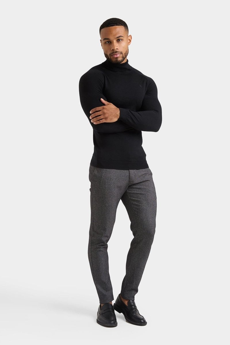 Merino Wool Roll Neck in Black - TAILORED ATHLETE - ROW