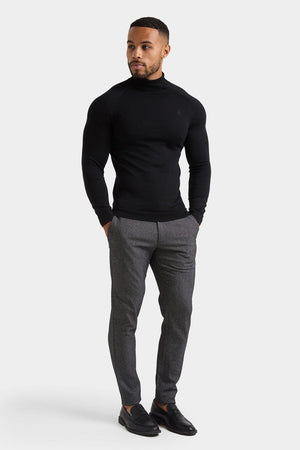 Merino Wool Roll Neck in Black - TAILORED ATHLETE - ROW