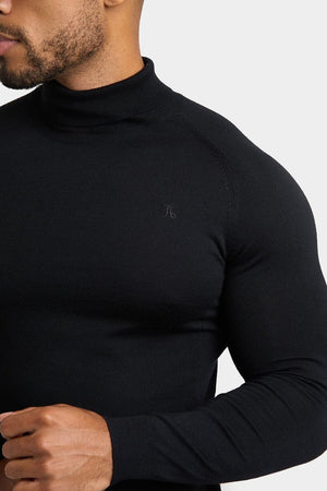 Merino Wool Roll Neck in Black - TAILORED ATHLETE - ROW