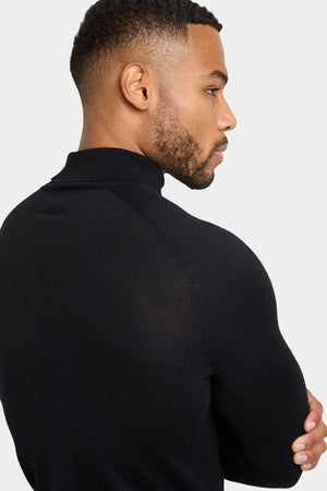 Merino Wool Roll Neck in Black - TAILORED ATHLETE - ROW