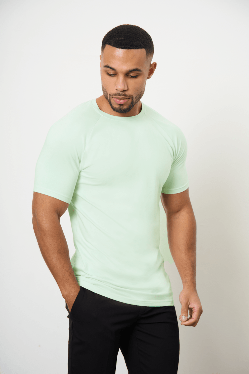7 Pack Muscle Fit Crew Neck T-Shirt in Mint/ Soft Blue/ Pink/ Lemon/ Lilac/ White/ Pale Blue - TAILORED ATHLETE - ROW