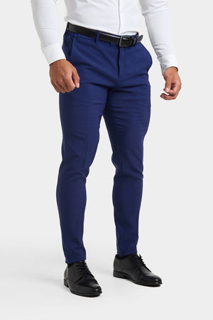 True Muscle Fit Tech Suit Trousers in Ink Blue - TAILORED ATHLETE - ROW