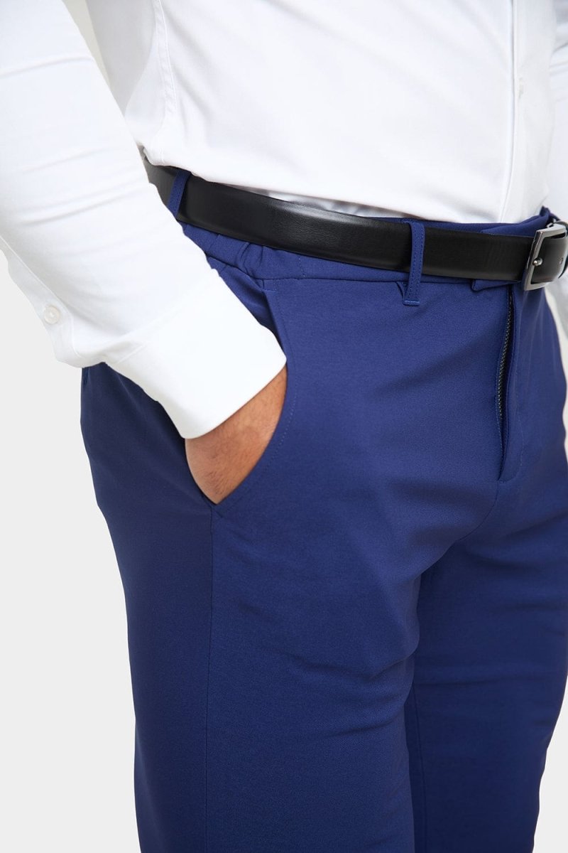 True Muscle Fit Tech Suit Trousers in Ink Blue - TAILORED ATHLETE - ROW