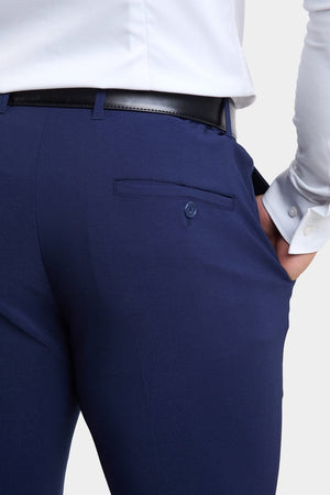 True Muscle Fit Tech Suit Trousers in Navy - TAILORED ATHLETE - ROW