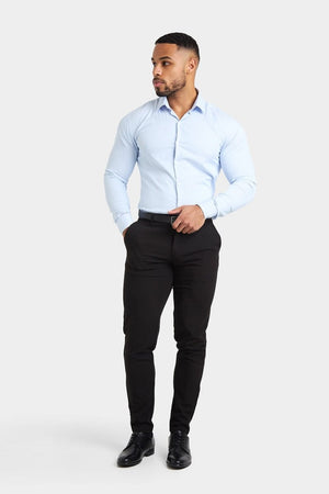 Performance Business Shirt in Blue Fine Stripe - TAILORED ATHLETE - ROW