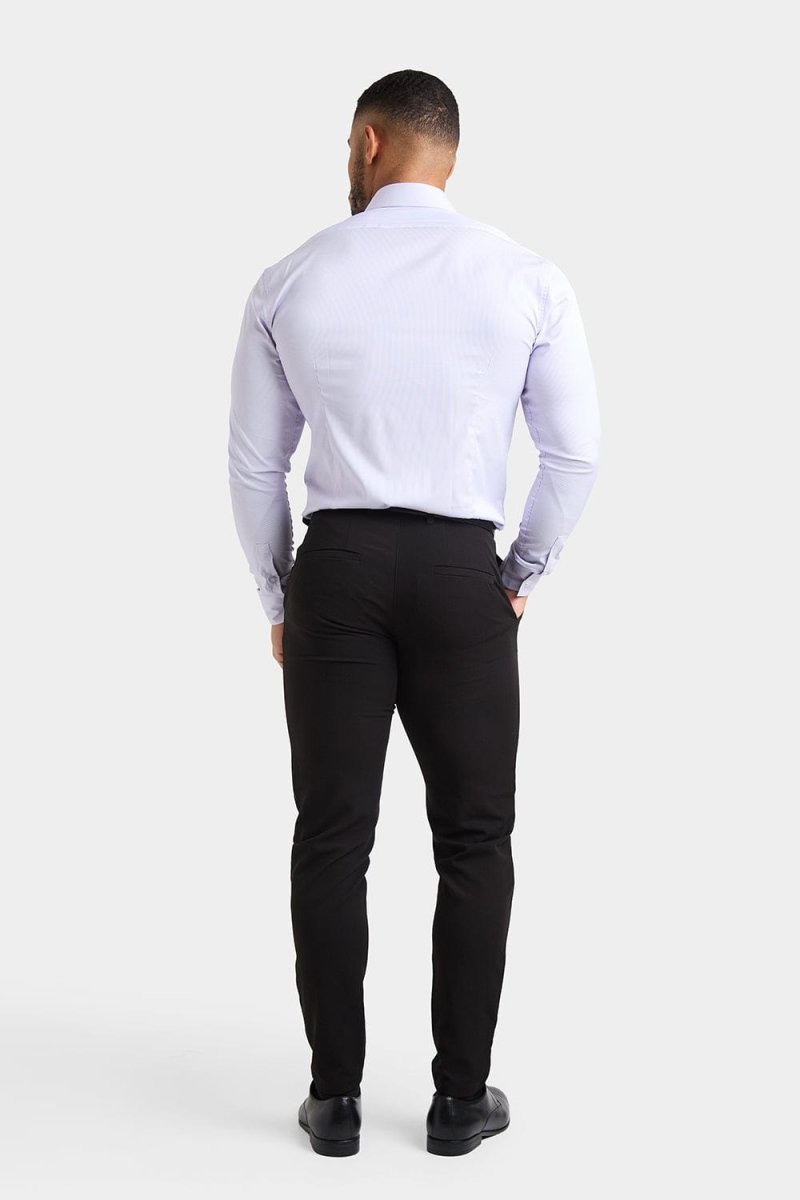 Performance Business Shirt in Lilac Fine Stripe - TAILORED ATHLETE - ROW