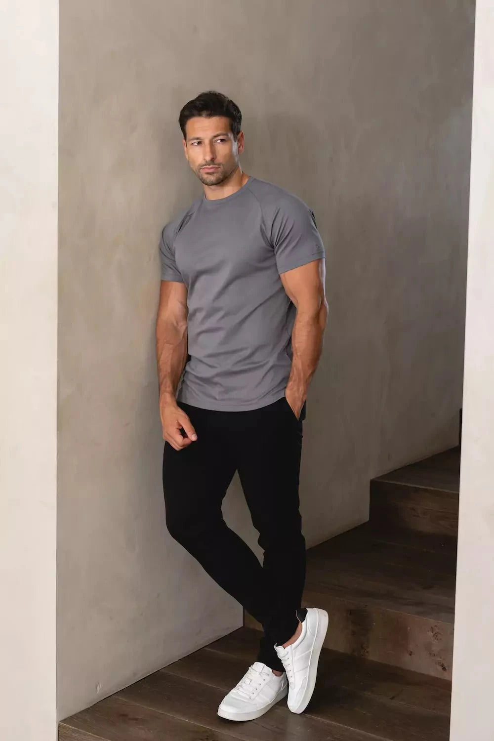 Mercerised Cotton T-Shirt in Graphite