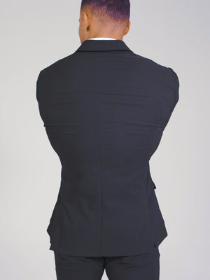 True Muscle Fit Tech Suit Jacket in Black