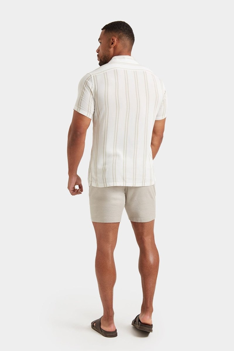 Linen-blend Shorts in Stone - TAILORED ATHLETE - ROW