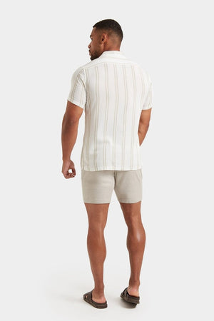 Linen-blend Shorts in Stone - TAILORED ATHLETE - ROW