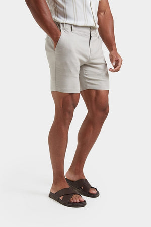 Linen-blend Shorts in Stone - TAILORED ATHLETE - ROW