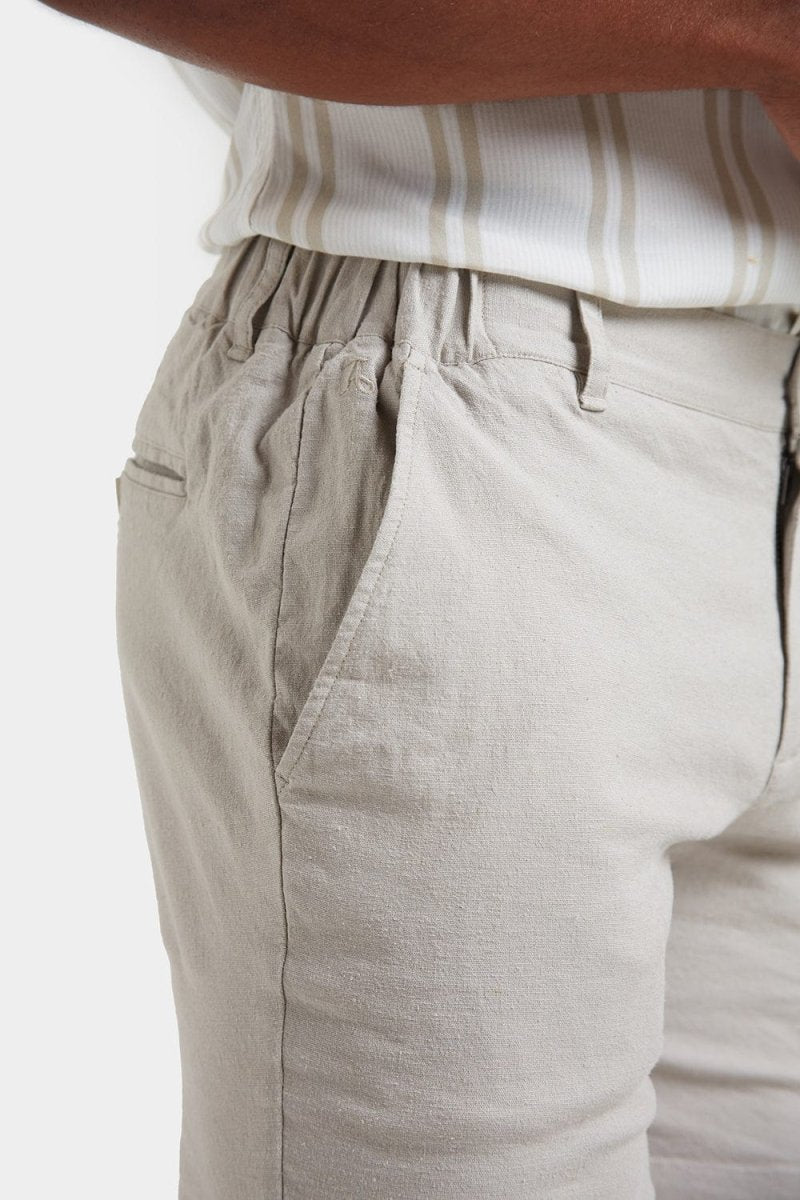 Linen-blend Shorts in Stone - TAILORED ATHLETE - ROW