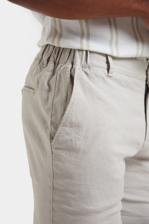 Linen-blend Shorts in Stone - TAILORED ATHLETE - ROW