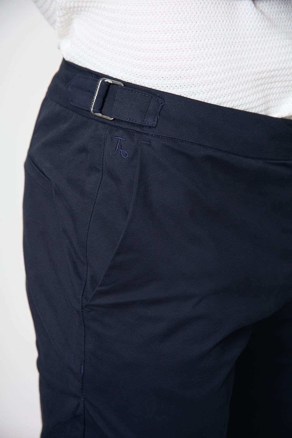 Smart Chino Side Adjuster Trousers in Navy