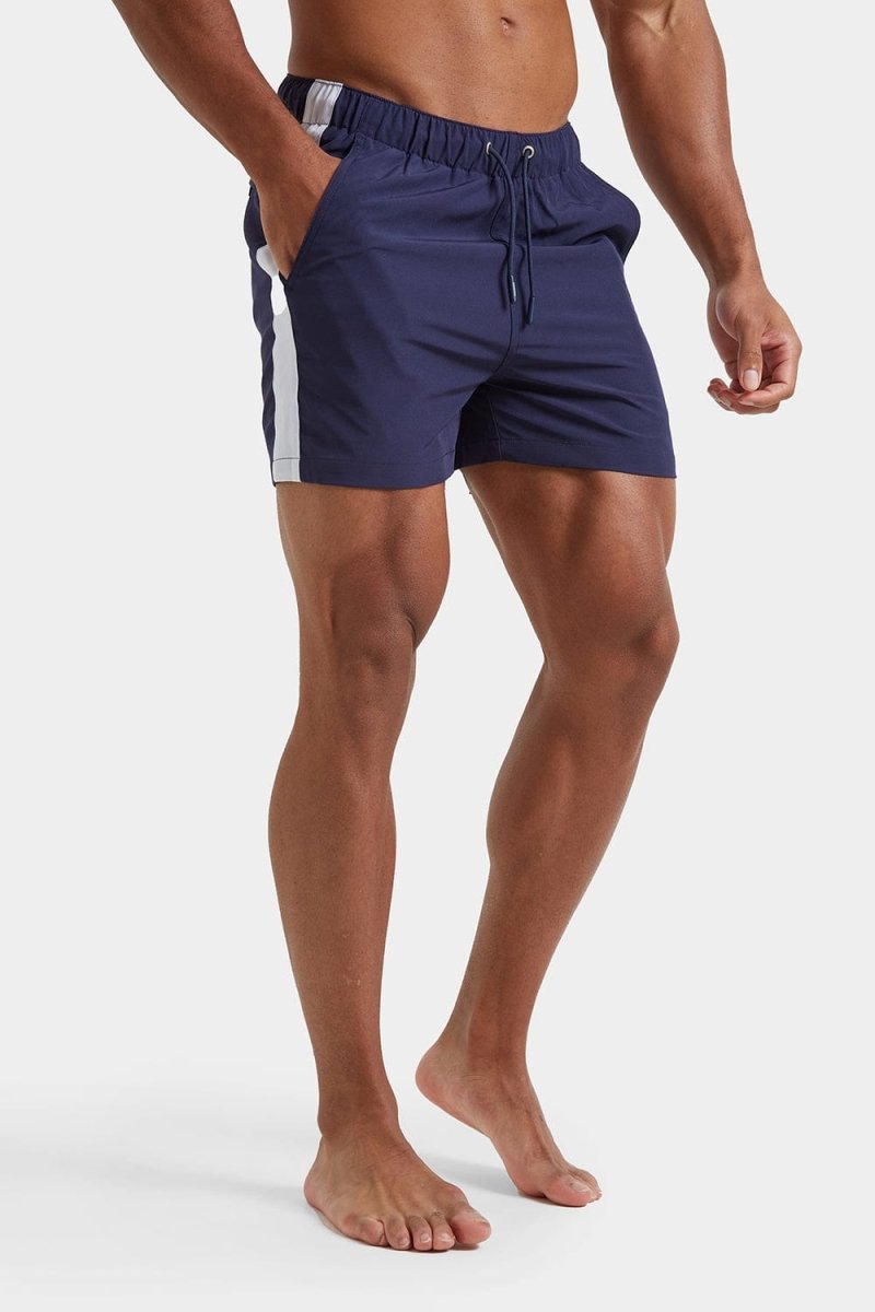 Side Stripe Swim Short in Navy - TAILORED ATHLETE - ROW