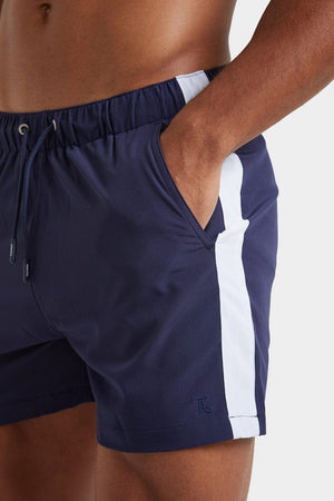 Side Stripe Swim Short in Navy - TAILORED ATHLETE - ROW
