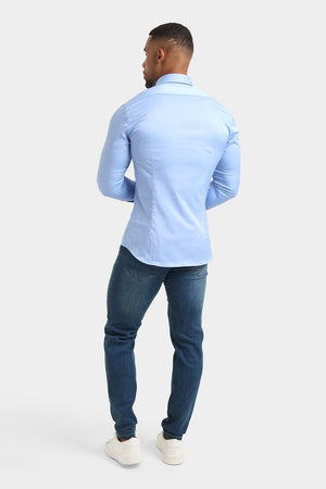 Muscle Fit Signature Shirt in Mid Blue - TAILORED ATHLETE - ROW