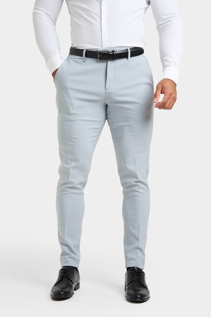 True Muscle Fit Tech Suit Trousers in Light Grey - TAILORED ATHLETE - ROW