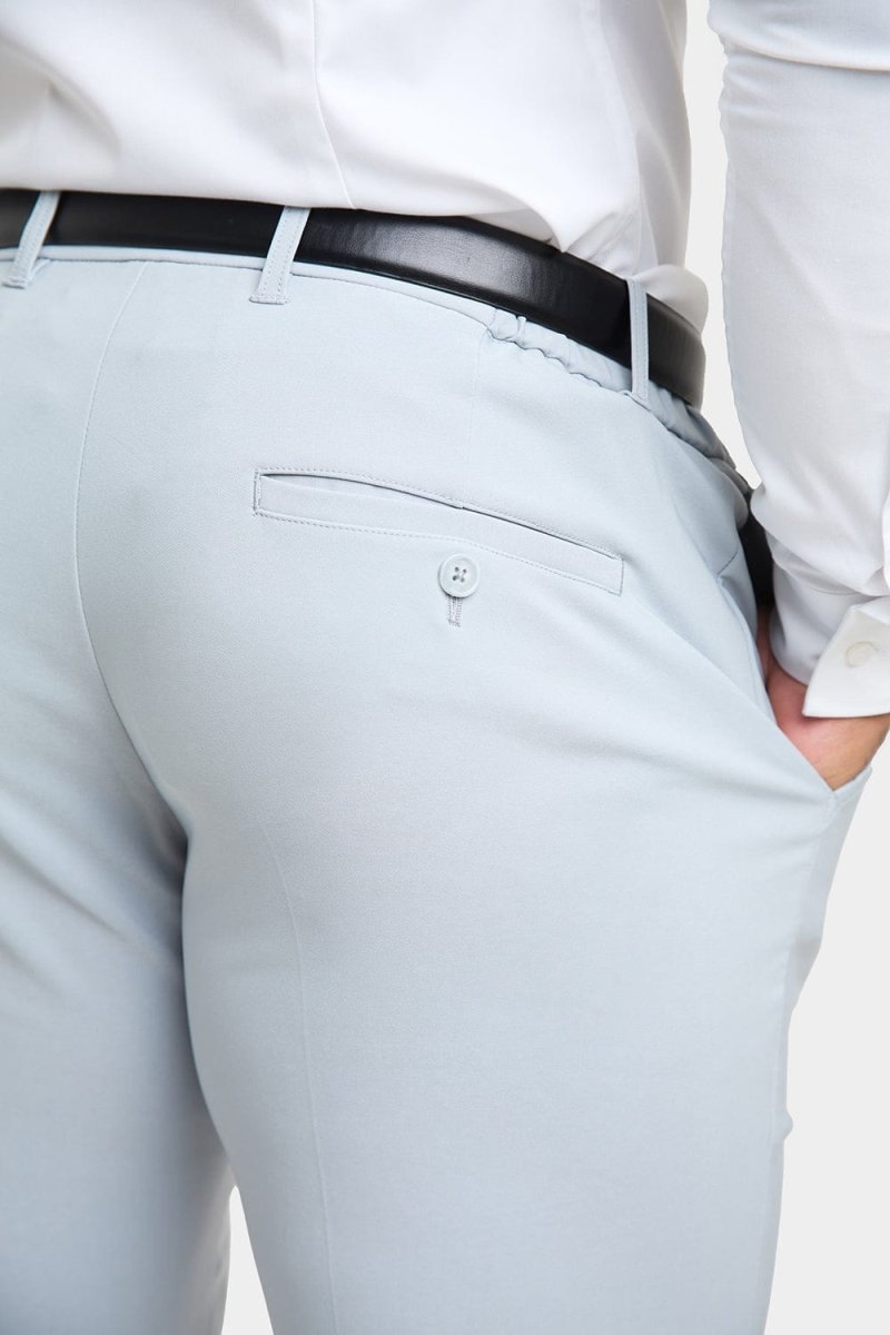 True Muscle Fit Tech Suit Trousers in Light Grey - TAILORED ATHLETE - ROW