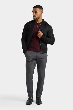 Suede Look Bomber Jacket in Black - TAILORED ATHLETE - ROW
