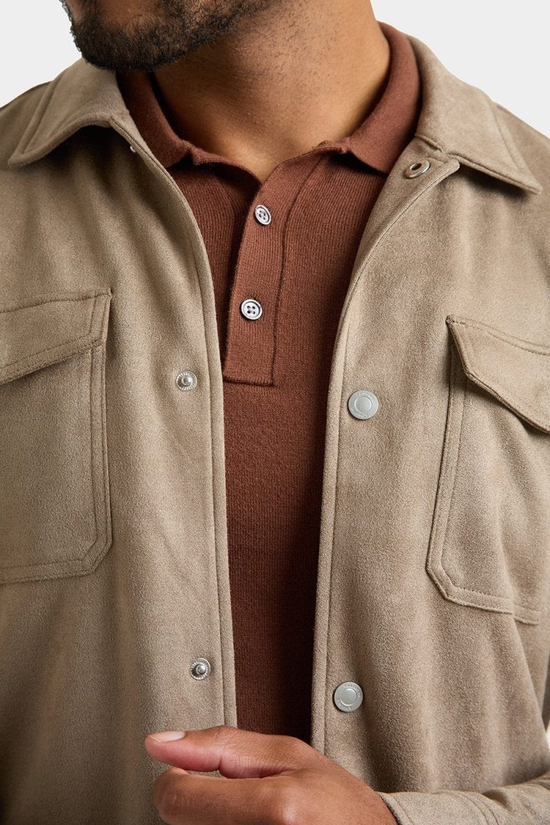 Suede Look Shacket in Mink - TAILORED ATHLETE - ROW