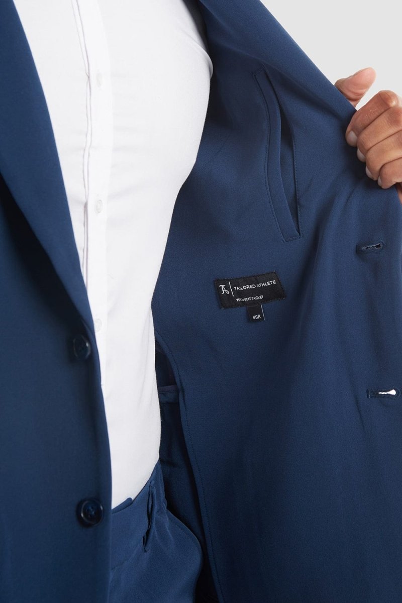 True Muscle Fit Tech Suit Jacket in Navy - TAILORED ATHLETE - ROW
