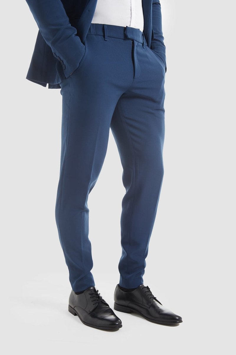 True Muscle Fit Tech Suit Trousers in Navy - TAILORED ATHLETE - ROW