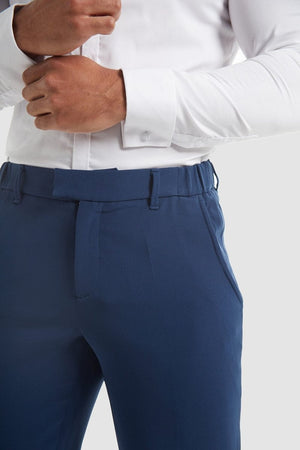 True Muscle Fit Tech Suit Trousers in Navy - TAILORED ATHLETE - ROW
