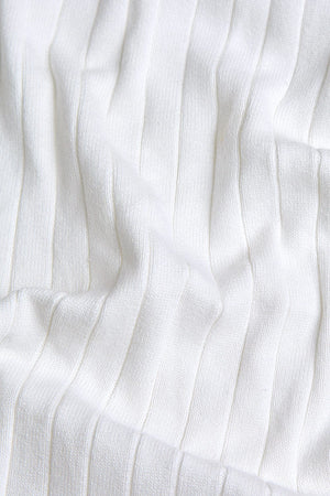 Ribbed Knitted Shirt in Ecru - TAILORED ATHLETE - ROW
