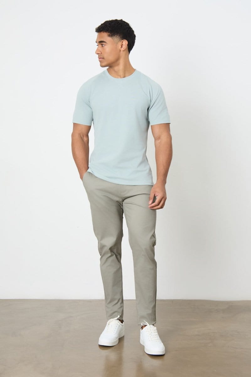 Textured Jersey T-Shirt in Sage - TAILORED ATHLETE - ROW