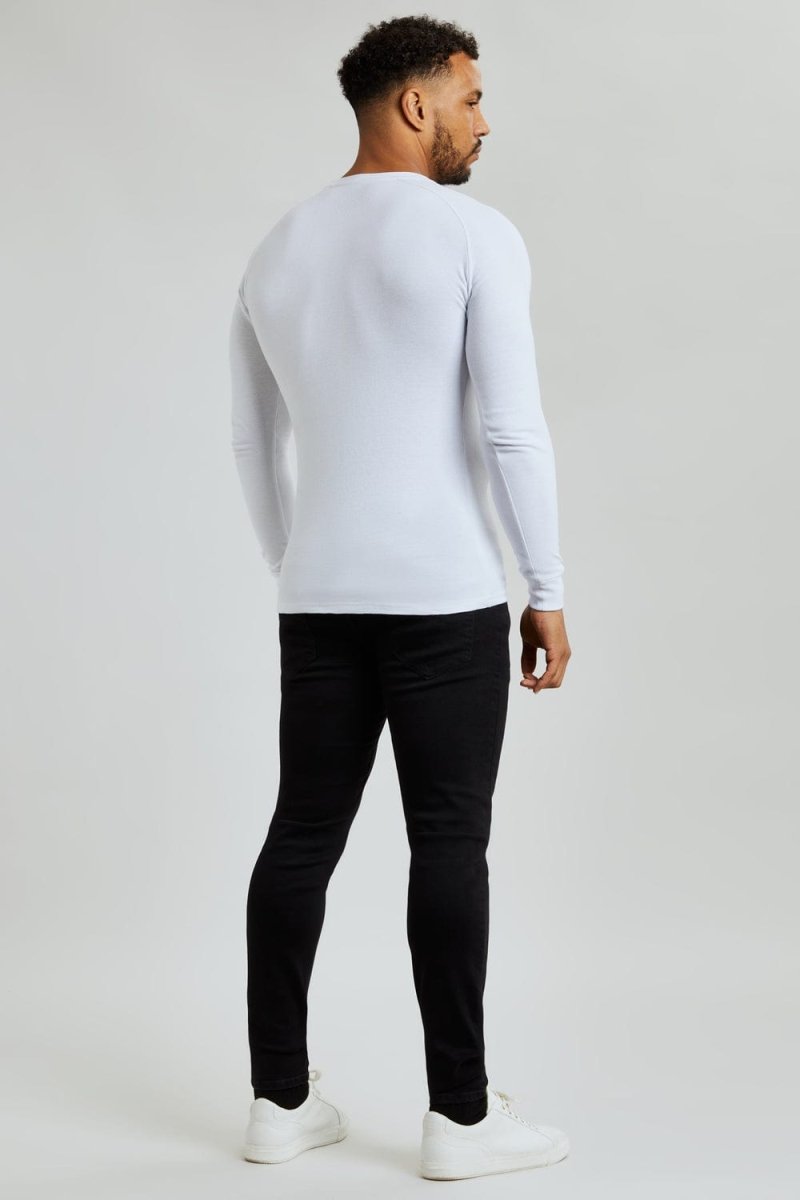 Pique T-Shirt (LS) In White - TAILORED ATHLETE - ROW