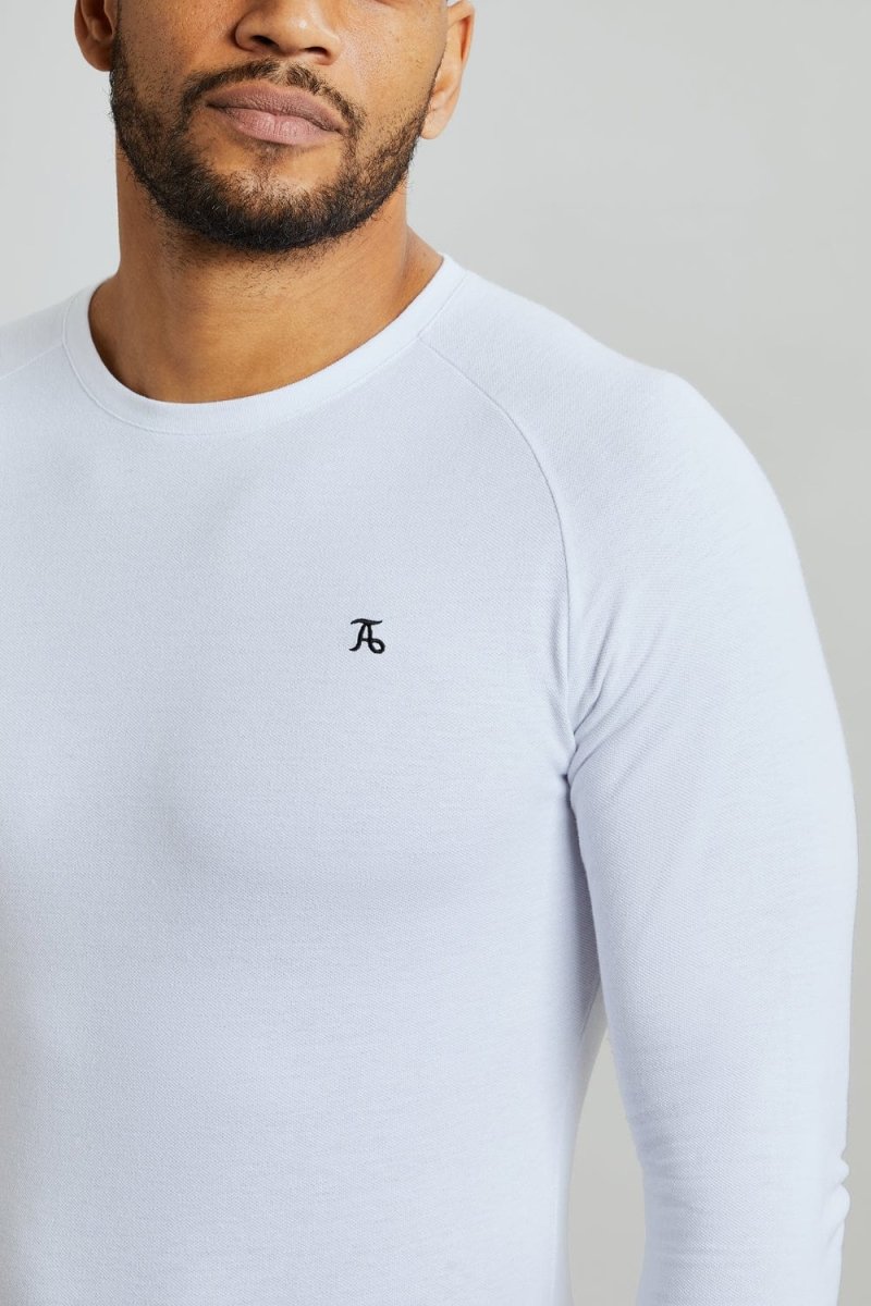 Pique T-Shirt (LS) In White - TAILORED ATHLETE - ROW