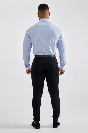 Essential Business Shirt in Striped Light Blue - TAILORED ATHLETE - ROW
