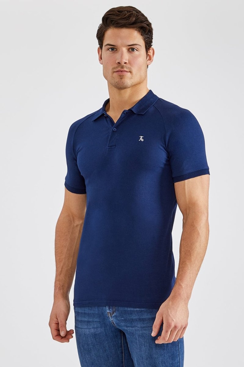 Muscle Fit Polo Shirt in Navy - TAILORED ATHLETE - ROW
