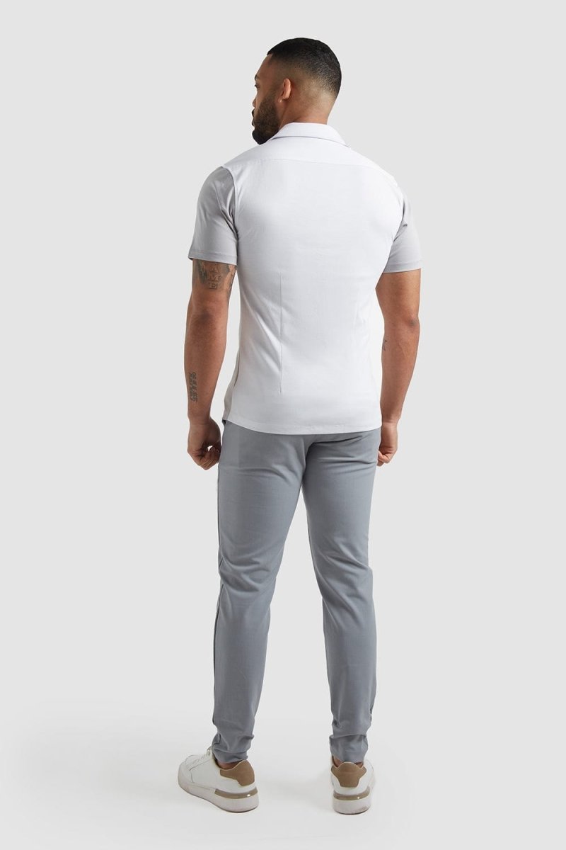 Colour Block Jersey Shirt in White/Grey - TAILORED ATHLETE - ROW