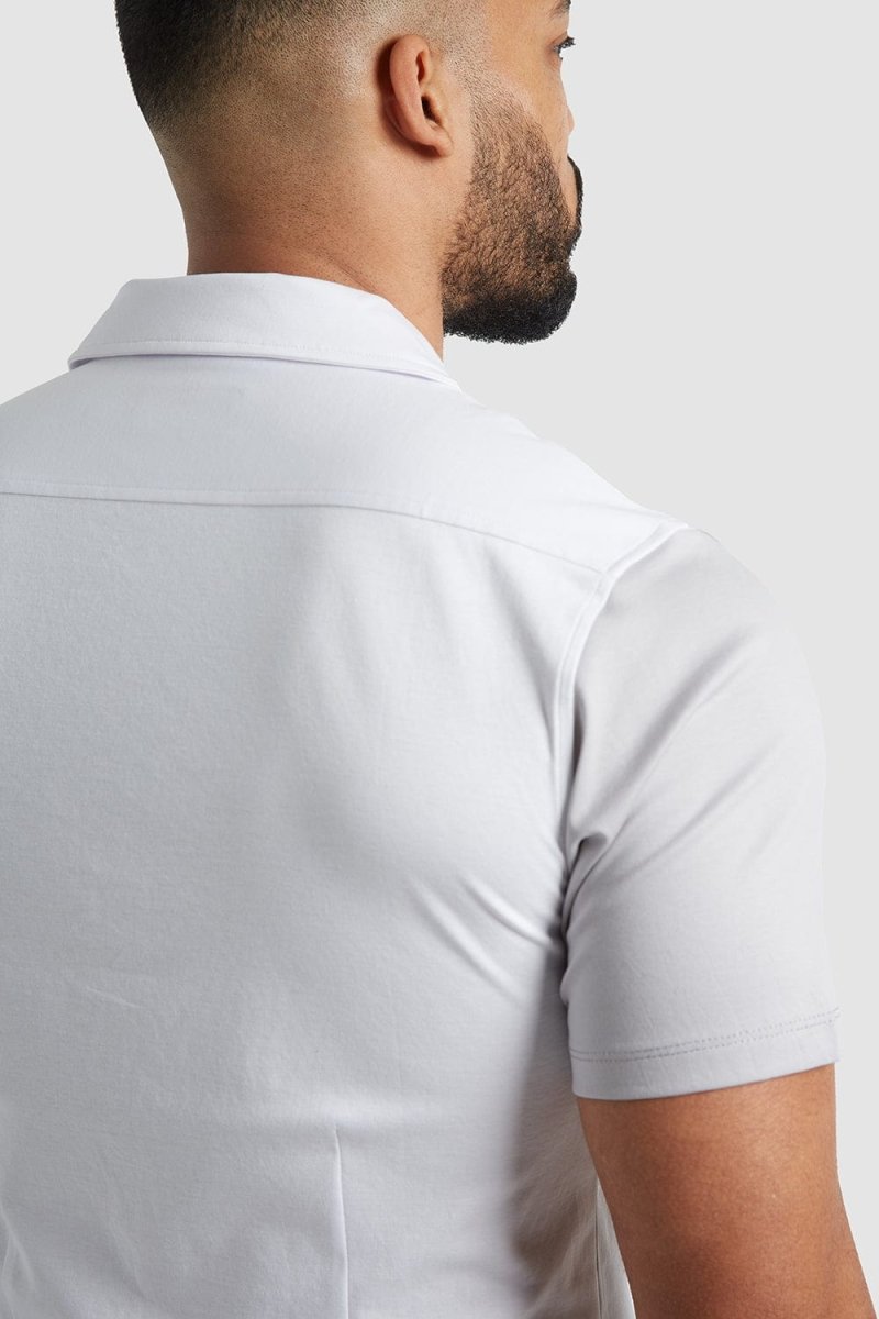 Colour Block Jersey Shirt in White/Grey - TAILORED ATHLETE - ROW