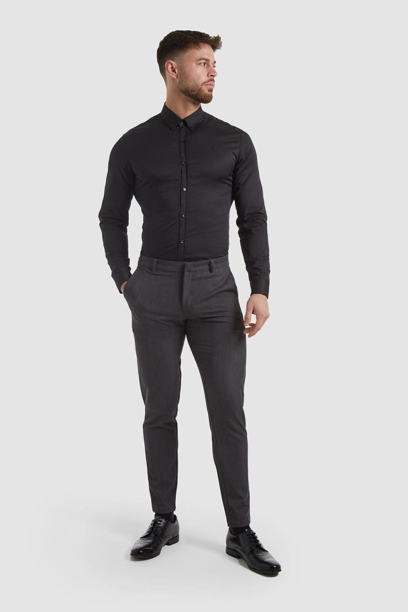 Muscle Fit Essential Trousers 2.0 in Charcoal - TAILORED ATHLETE - ROW