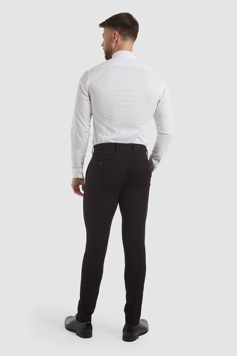 True Muscle Fit Suit Trousers in Black - TAILORED ATHLETE - ROW