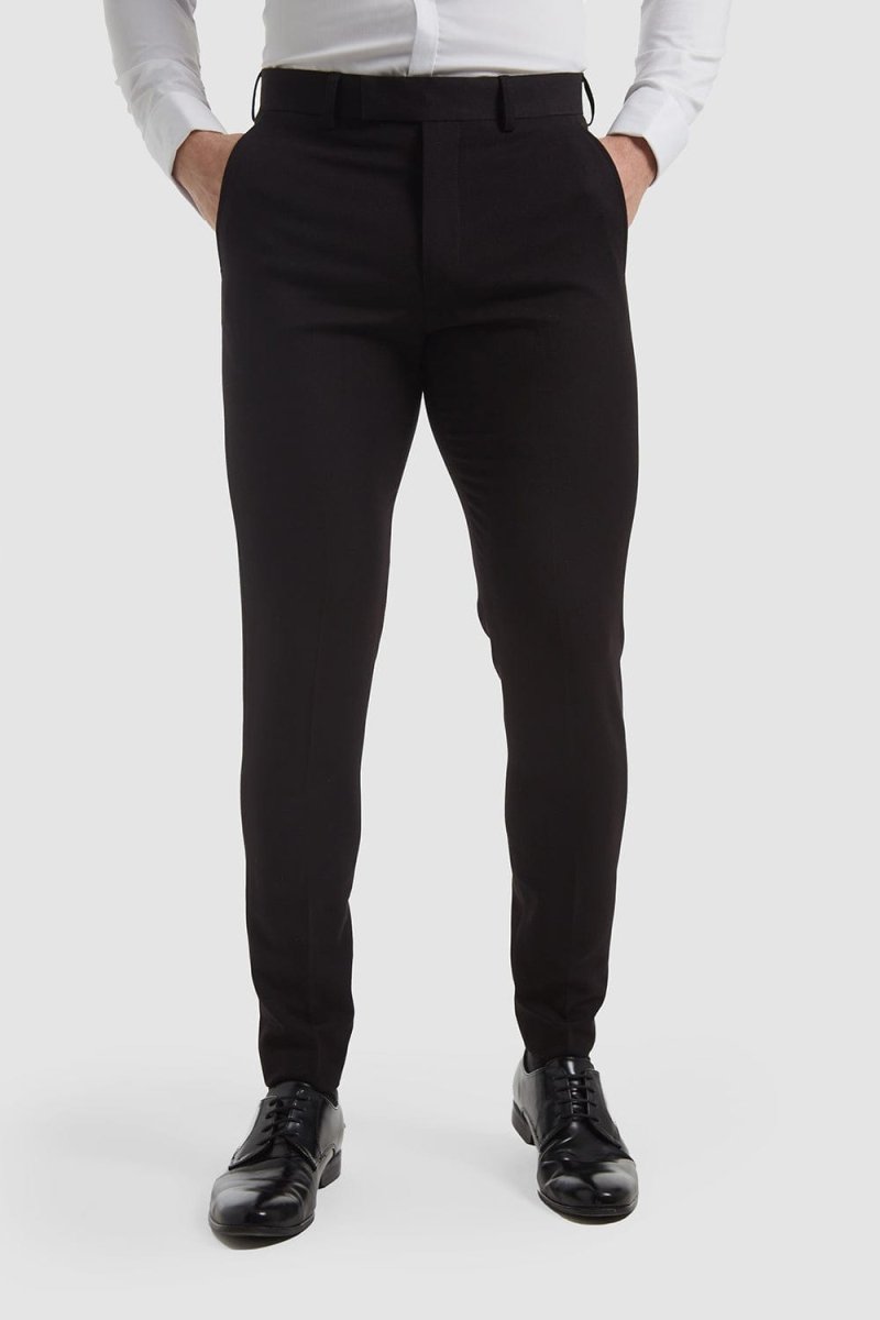 True Muscle Fit Suit Trousers in Black - TAILORED ATHLETE - ROW
