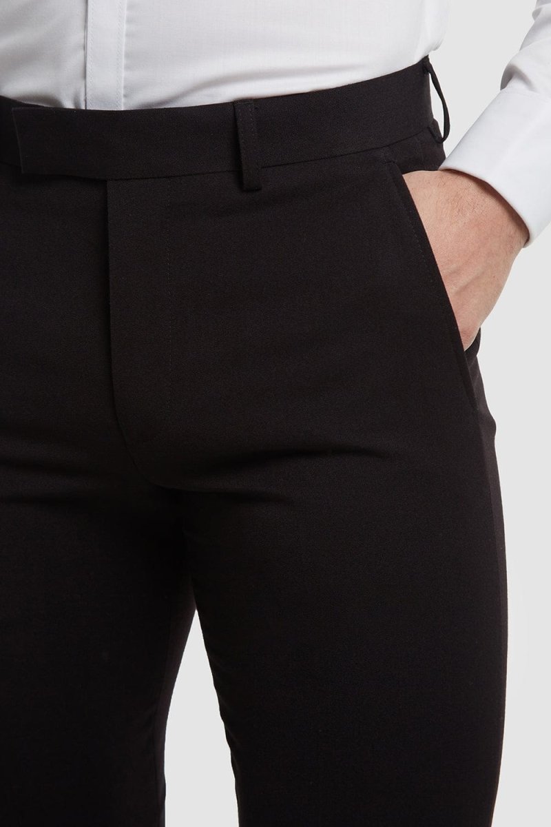 True Muscle Fit Suit Trousers in Black - TAILORED ATHLETE - ROW