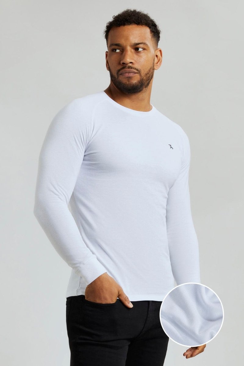 Pique T-Shirt (LS) In White - TAILORED ATHLETE - ROW